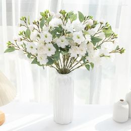 Decorative Flowers 5 Forks 20 Heads Large Artificial Silk Rose For Wedding Bridal Bouquet Decoration Christmas Wreath Home Vase Accessories