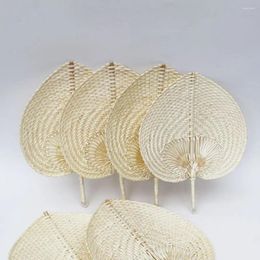 Decorative Figurines Heart Shaped Summer Handmade Fans Home Decoration DIY Artificial Fan Bamboo Woven Cooling Banana