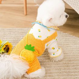 Dog Apparel Fruit Pineapple Cat Costume For Small Dogs Winter Warm Pet Jumpsuit Pyjama Yorkies Poodle Overalls Puppy Clothes