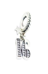 16 birthday charms number dangle 925 sterling silver fits original style bracelet 797261CZ H811042351153365
