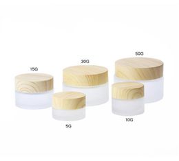 Cheap 5g 10g 15g 30g 50g 100g Frosted Clear Empty Cosmetic Jars Makeup Cream Face Refillable Containers With Bamboo Cap304g2718204