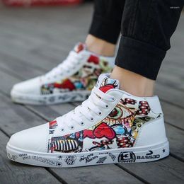 Casual Shoes Brand Mens And Womens Sports Unisex Personality Printing Flat High-top Running Cool Street Walking