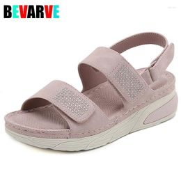 Dress Shoes Women's Comfy Platform Wedge Heeled Open Toe Sandals - Solid Colour Ankle Strap For Maximum Comfort Women