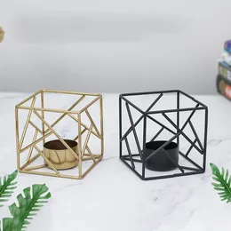 Candle Holders G6DA Beautiful Iron Holder For Creative Home Table Geometric Art