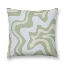 Pillow Liquid Swirl Contemporary Abstract In Light Green Grey Almond Throw Cusions Cover Sofa S