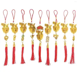 Decorative Flowers 9 Pcs Dragon Ornament Wall Pendant Bonsai Decorations Chinese Year Decors Plastic Spring Festival Hanging Style