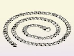 Men039s Flat Miami Cuban Link Chain 925 Sterling Silver 8mm Thick Italy Made8722413