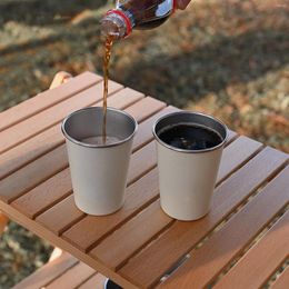 Cups Saucers 4PCS Water Cup Stainless Steel Coffee Outdoor Camping Travel Teacup Drinking Mug Drinkware 350ml