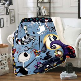 Blankets Wholesale Winter Coral Fleece Fabric Rectangle Throw Blanket Strange Animal Hallowmas Cartoon For Sherpa Adults Child 9