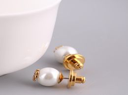 Pearl beads stud Earring 18k gold plated women top quality jewelry Red and White PS66229622100