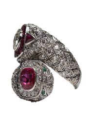 Antique Art Deco 925 Sterling Silver Ruby White Sapphire Ring Anniversary Gift Say Size 5 121814055