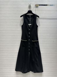 Milan Runway Dress 2024 New Spring Summer O Neck Fashion Designer Dresses Brand Same Style Dress 0415-9