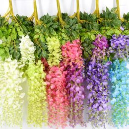 Decorative Flowers 12pcs/set Wedding Decoration Flower Artificial Wisteria Bean Simulation Mariage