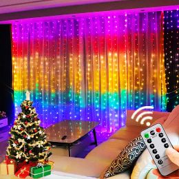 LED String Lights Curtain Garland Remote Control Festival Christmas Decoration Fairy Lights for Party Holiday Wedding New Year