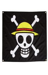 Custom One Piece Straw Hat Pirate Flags Banners 3x5ft 100D Polyester High Quality With Brass Grommets7960494