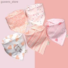 BIBS Burp Cloths 5pcs Baby Saliva Tirilgle Drivf Cotton Pure Bandana Pibs Bibs Newborn Boys Girls Moussorbent Bib Scarf Y240415y240417Sarx