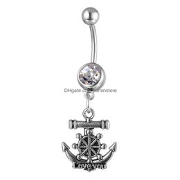 Navel Bell Button Rings Yyjff D0059 2 Colours Clear And Pink Colour Belly Ring Nice Style With Piercing Body Jewlery Drop Delivery Jewel Dh5Hz