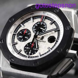 Exclusive AP Wrist Watch Royal Oak Offshore 26400 Diameters 44mm White Background Black Timing Plate Panda Face Watch