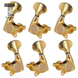 Cables Tooyful Golden Sealed String Tuning Key Tuners Machine Heads for Steel String Electric Acoustic Guitar Parts Accessories 3R3L