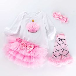 e nuovo primavera Autumn Baby Long Sleeve Riger Pink Half Skirt Set Fashion Cashing