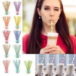 Drinking Straws 100pcs Paper Biodegradable Eco Friendly For Juice Soda Cocktails Shakes