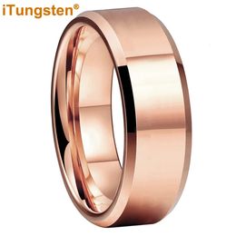 8MM 6MM 4 Colors Wedding Band Men Women Tungsten Carbide Ring With High Polished Beveled Finish Excellent Quality Comfort Fit 240415