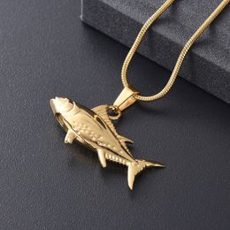 LKJ10929 Stainless Steel Fish Pendant for Ashes Urn Cremation Necklace Memorial Keepsake Pendant for Pets Human Jewelry294k