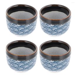 Wine Glasses 4 Pcs Glass Traditional Glazed Teacups Whiskey Sake Mugs Ceramic Saki Espresso Rice Japanese Drinking