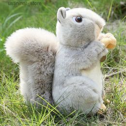 Stuffed Plush Animals 20cm Lifelike Squirrel Esquilo Plush Toys Simulated Hamster Eatting Nuts Stuffed Doll Wild Animal Series Gifts for Child Kids L47