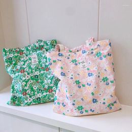 Evening Bags Women's Small Floral Cotton Cloth Handbag Square Shoulder Student Bookbag Daily Wear Bag Casual Tote