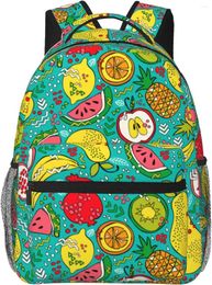 Backpack Pineapple Lemon Fruit Lightweight Laptop For Women Men College Bookbag Casual Daypack Travel Bag