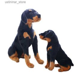 Stuffed Plush Animals Stuffed Animals Rottweiler Plush Lifelike Dog Soft Doll Real-life Dogs Kids Toys Home Decor Birthday Christmas Gift for Child L47