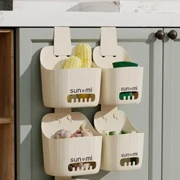 Storage Bags Wall Mounted Basket With Detachable Hook Multifunctional No Drilling Bedroom Organiser Bag For Kitchen Pantry Bathroom