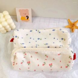 Storage Bags Office Supplies Cute Stationery Makeup Bag Fresh Style Pen Box Pencil Small Flowers Cases