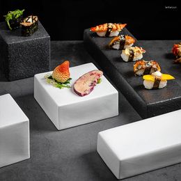 Plates Creative Square Ceramic Plate Japanese Artistic Conception Dishes Molecular Cooking Sushi El Dining Table Tableware