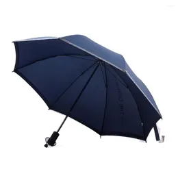 Umbrellas Ultra-Light Luminous Safety Night Reflective Small Long Umbrella Unisex Sunshade Windproof Glass Fibre Push