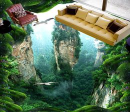 Custom 3D Mural Floor Wallpaper Cliff Scenery PVC Wear Waterproof For Bathroom 3D Floor Wall Stickers Vinyl Kitchen Wall Paper8964408