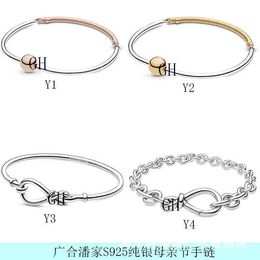 High Quality Designer Design Men's and Women's Bangle Silver S925 Bracelet Beads Eternal Symbol Mothers Day Gold and Plated