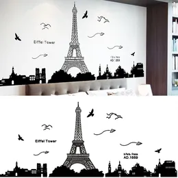 Wall Stickers Sticker Decorative Adhesive Waterproof And Moistureproof Paris Eiffel Tower Black C50 For Room Bedroom Kitchen