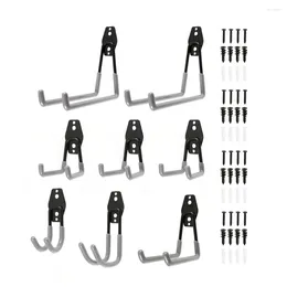 Hooks 8 Pcs Warehouse Garage Storage Hook Heavy Duty Iron Wall Mounted W/ Screws Kitchen Rack For Power Tools Ladder Bikes Bulk