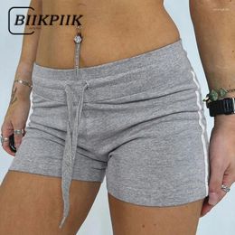 Women's Shorts BIIKPIIK Striped Patchwork Casual Women Sporty Drawstring Skinny Mini Short Pants All-matched Outerwear Underpants Summer