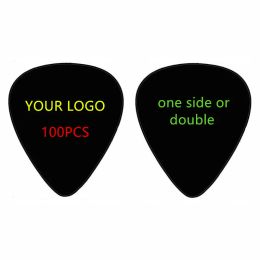 Cables 100pcs Doube Sides Printed on Black Picks Direclty High Quality Personalised Custom Celluloid Guitar Picks