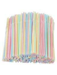 100200pcs Flexible Disposable Straws Plastic Striped Colourful Drinking For Home Wedding Birthday Party Bar Accessories22102374930965