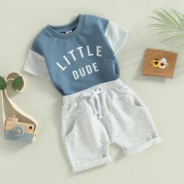 Clothing Sets Toddler Baby Boys 2PCS Short Sleeve O Neck Letter Print T-shirt Drawstring Shorts Cute Summer Outfit