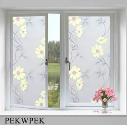 Window Stickers Glue Self Adhesive Glass Sticker For Home Security Bathroom Frost Film Big Golden Flower 30-90x500cm