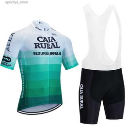Cycling Jersey Sets New 2024 Cycling Jersey CAJA RURAL Team Bike Maillot Jersey Shorts Suit Men 20D Road Ropa Ciclismo ITALIA Bicycl Tshirt Clothing L48