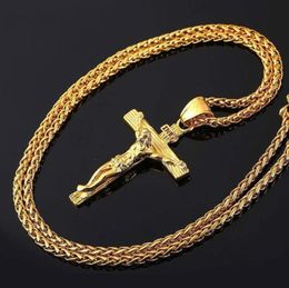 Pendant Necklaces Mens Jewellery Necklace Locket Gothic Accessories Halloween Punk Cuban Link Chain Jesus Christ Gift Easter Colgante6326922