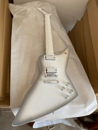 Cables Hand Made Vintage Explorer Body Silverburst Electric Guitar Support Customization