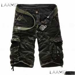 Men'S Pants Laamei Camouflage Camo Cargo Men New Casual Male Loose Work Shorts Man Military Short Plus Size No Belt Q190427 Drop Deli Dhyvf