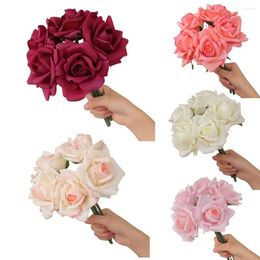 Decorative Flowers 5pcs/Bunch Artificial Fake Faux Consists Of Roses Table Arrangements Bouquets Wedding Supplies Wholesale